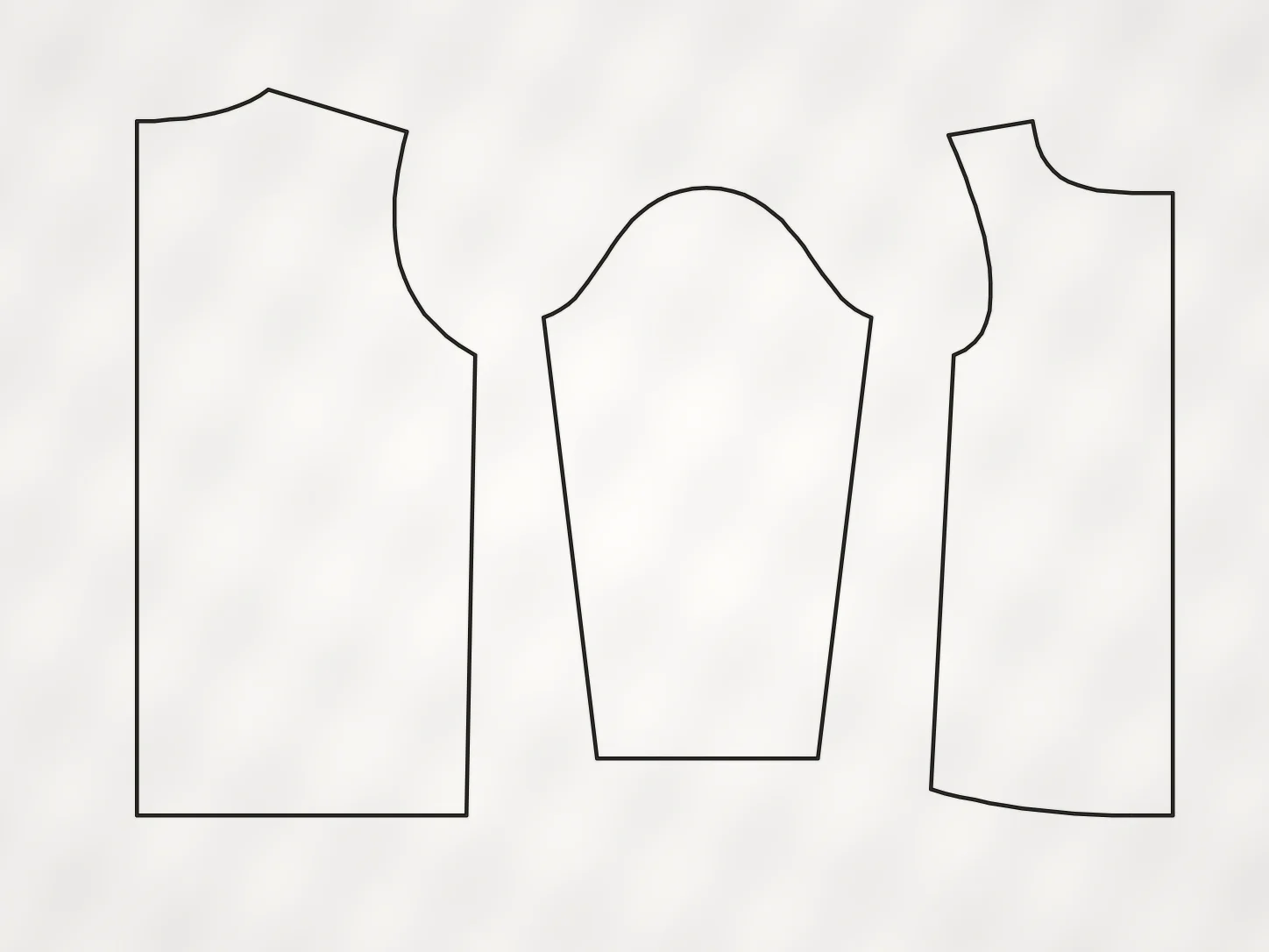 Pattern outline source image showing garment-piece contours